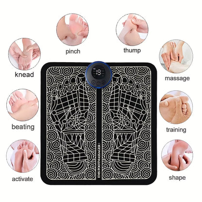 Electric Foot Massager Pad Neck Massage Set Portable Home Fatigue Relief Muscle Vibration Massage Pad Back Neck Massager